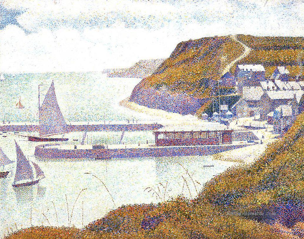 Hafen von Port en Bessin an der Flut 1888 Ölgemälde